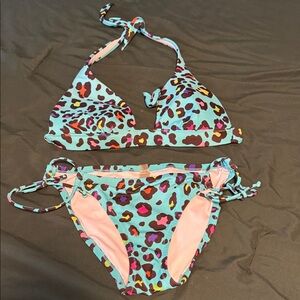 Colorful Leopard Victorias Secret Swim Bikini Set